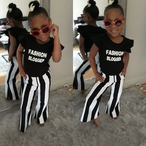 Two piece pants set girls fashion